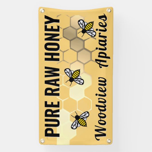 Bijenhoning Markt Bord Bijenhoningraat Pure Ruwe H Spandoek (Verticaal)