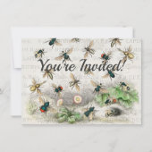 Bijenhoningwerker Queen Bees Antiek Kaart (Voorkant)