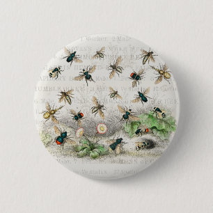 Bijenhoningwerker Queen Bees Antiek Ronde Button 5,7 Cm