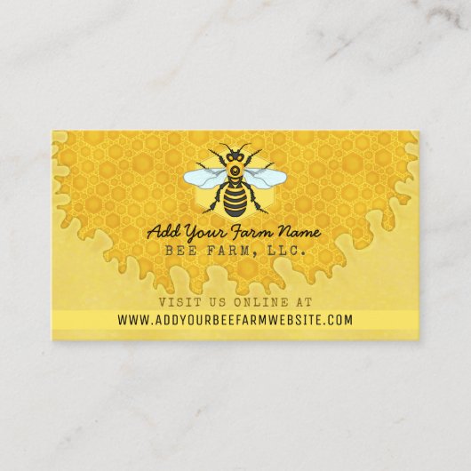 Bijenhouder Apiarist Bijen Boerderij Honingbijen H Visitekaartje (Voorkant)