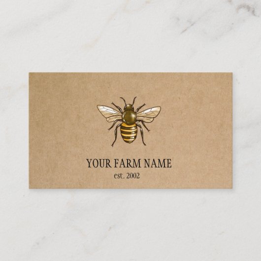 Bijenhouder Apiarist Bijen Boerderij Honingbijen H Visitekaartje (Voorkant)