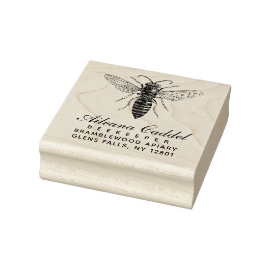 Bijenhouder Apiary 1800s Queen Bee Adres Rubberstempel (Stempel)
