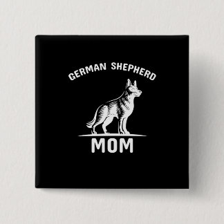 Bijenhouder Art German Shepherd mama Vierkante Button 5,1 Cm