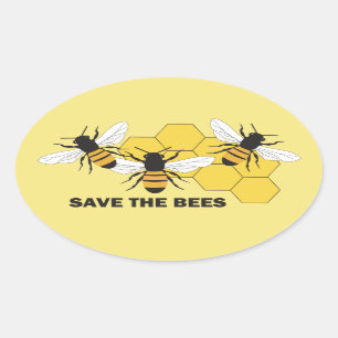 Bijenhouder bespaart bijen ticker ovale sticker