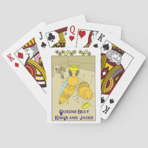 bijenkappen voor het spelen van koninginnen pokerkaarten