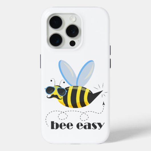 Bijenkarakter met snor zonnebril Bee Easy Case-Mate iPhone Case (Achterkant)