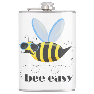 Bijenkarakter met snor zonnebril Bee Easy Heupfles