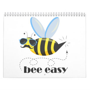 Bijenkarakter met snor zonnebril Bee Easy Kalender