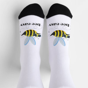 Bijenkarakter met snor zonnebril Bee Easy Sokken