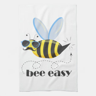 Bijenkarakter met snor zonnebril Bee Easy Theedoek