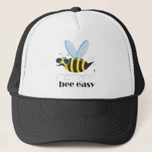 Bijenkarakter met snor zonnebril Bee Easy Trucker Pet