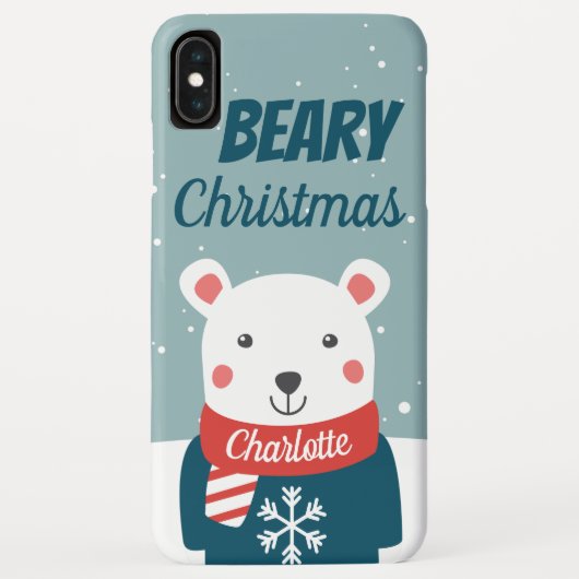Bijenkerstmis met cartoon polair beer Case-Mate iPhone case (Achterkant)