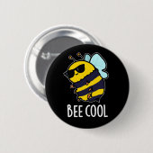 Bijenkool Funny Insect Bee Pun Dark BG Ronde Button 5,7 Cm (Voorkant /achterkant)
