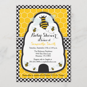 Bijenkorf Baby shower/Verjaardagsuitnodiging Kaart