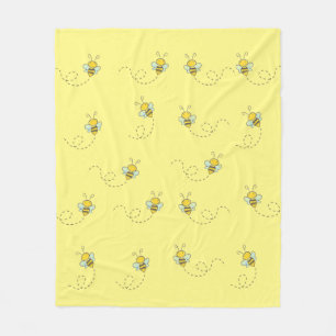 Bijenkorf Cute Gele Patroon Fleece Deken