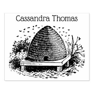 Bijenkorf en bijen #1 Heraldische  naam Rubberstempel