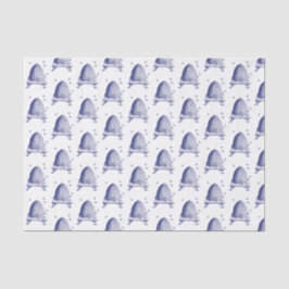 Bijenkorf en Bijen #2 Heraldisch Vintage Blauw Tissuepapier