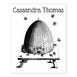 Bijenkorf en bijen #2 Heraldische  naam Rubberstempel