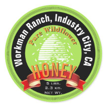 Bijenkorf en Custom Ronde Tekst Honing Jar