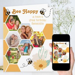 Bijenkorf Fotocollage Bij Gelukkig Verjaardag Kaart