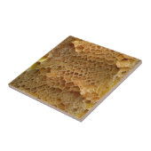 Bijenkorf goud abstracte digitale kunst tegeltje (Zijkant)