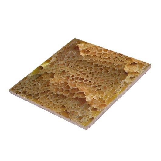 Bijenkorf goud abstracte digitale kunst tegeltje (Zijkant)