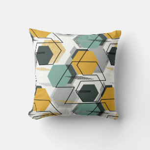 Bijenkorven. Abstract geometrisch patroon.1 Kussen