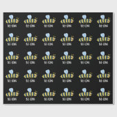Bijenlange Funny Long Insect Bee Pun Dark BG Cadeaupapier (Vlak)