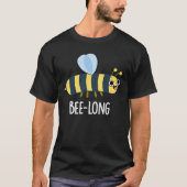 Bijenlange Funny Long Insect Bee Pun Dark BG T-shirt (Voorkant)