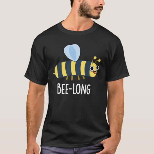 Bijenlange Funny Long Insect Bee Pun Dark BG T-shirt (Voorkant)