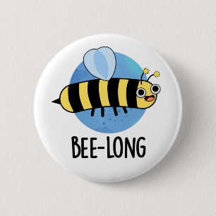 Bijenlange Funny Long Insect Bee Pun Ronde Button 5,7 Cm