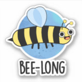 Bijenlange Funny Long Insect Bee Pun Sticker (Voorkant)