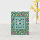 Bijenleven in Uw Reis Bijen Afstuderen Kaart (Gele Bloem)