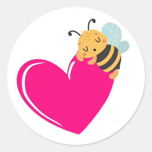 Bijenliefde Ronde Sticker (Voorkant)