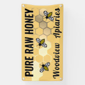 Bijenmarkt Bord Bijenhoning Pure Rauw Honing Spandoek (Verticaal)