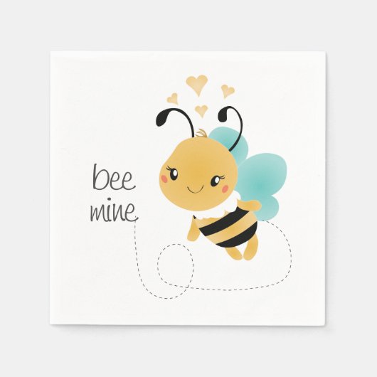 Bijenmijn Bumblebee Geel Zwart Servet (Voorkant)