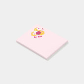 Bijenmijn Cute Bee met roze Valentijn Hearts Post-it® Notes (Schuin)