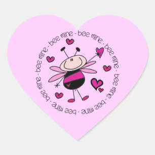 Bijenmijn-Valentijn Hart Sticker