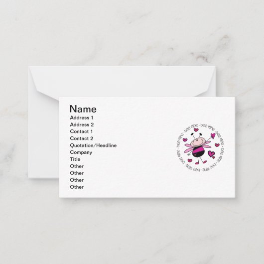 Bijenmijn-Valentijn Notitiekaartje (Voorkant)