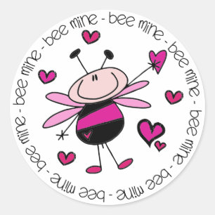 Bijenmijn-Valentijn Ronde Sticker