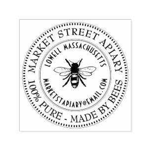 Bijennaam en locatie Honeybee Adresstempel Zelfinktende Stempel