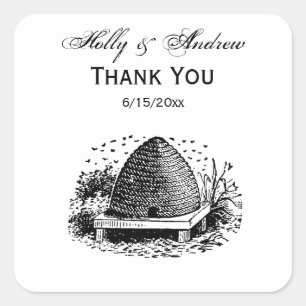 Bijennetjes en bijen #1 Heraldische Vintage Vierkante Sticker