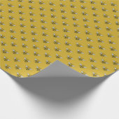 Bijenparadijs: Vintage Gele Patroon Cadeaupapier (Hoek)