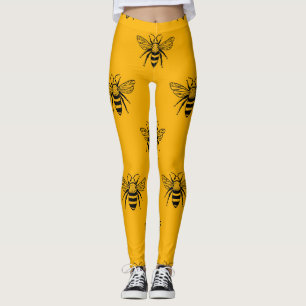  bijenpatroon, zwart geel. leggings