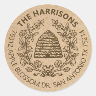  bijenresterend adreslabel ronde sticker