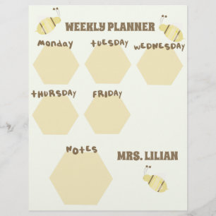 Bijenschool Planner Eenheid Studie Lesplan Flyer