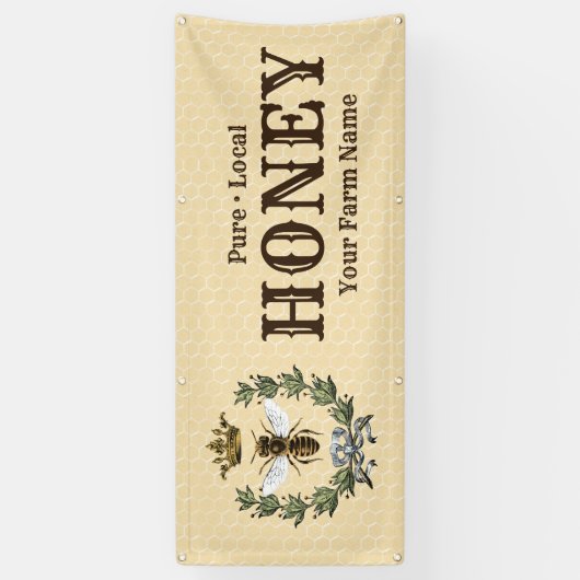 Bijenschop en kroonhoning spandoek (Verticaal)