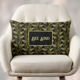 Bijensoort Elegant Gold en Black Bee Pattern Kussen