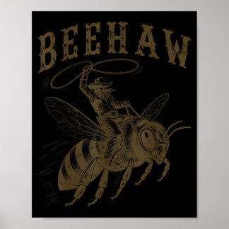 Bijenstal Cowboy Western Woordgrap Grappige Imker Poster