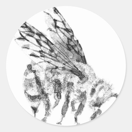 Bijensteek Ronde Sticker (Voorkant)
